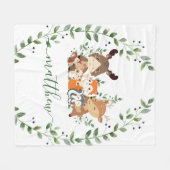 Schattig bos groen bos dieren jongen kwekerij fleece deken (Voorkant (Horizontaal))