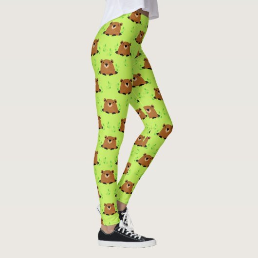 Schattig bos - grondhog - patroon leggings (Rechts)