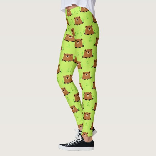 Schattig bos - grondhog - patroon leggings (Links)