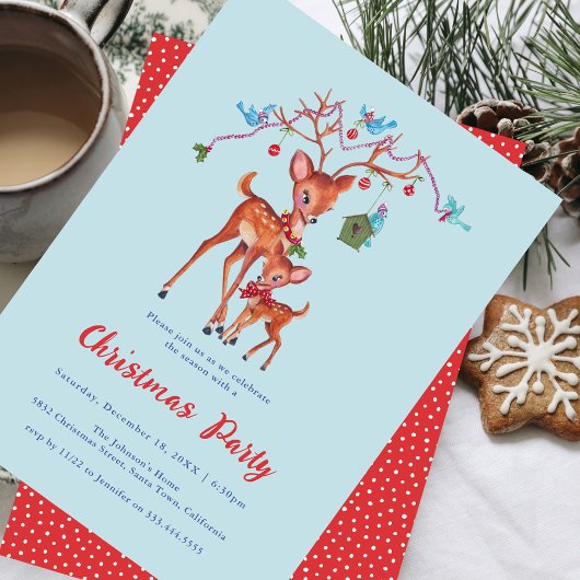 Schattig bos hert Kerstvakantie feest Kaart