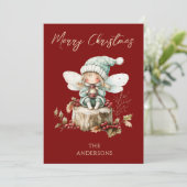 Schattig bos-holiday feeërie vakantie feestdagenkaart (Staand voorkant)