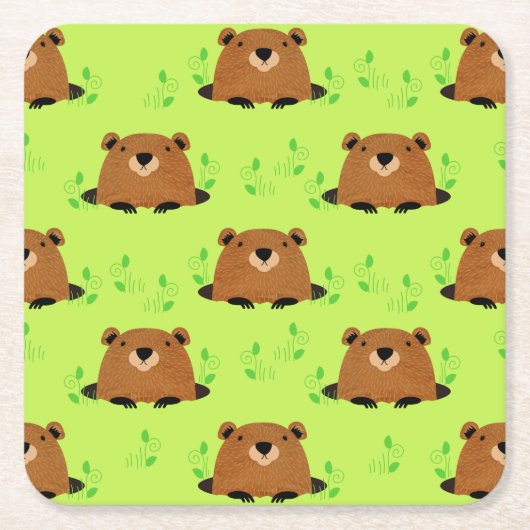 Schattig bos kartonnen onderzetters (Voorkant)