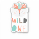 schattig bos met bos Wild Eén stam eerste verjaard Sticker (Voorkant)