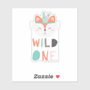 schattig bos met bos Wild Eén stam eerste verjaard Sticker