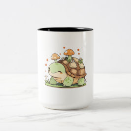 Schattig Bos Schildpad Cottagecore Kawaii Ontwerp Tweekleurige Koffiemok