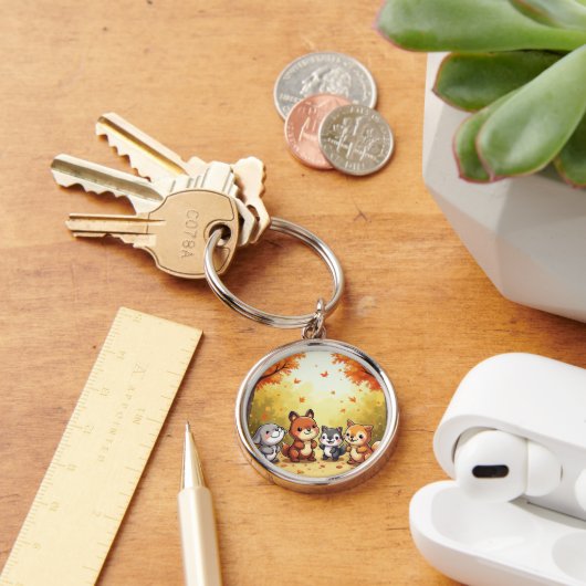 schattig bos vrienden sleutelhanger (Bureau)