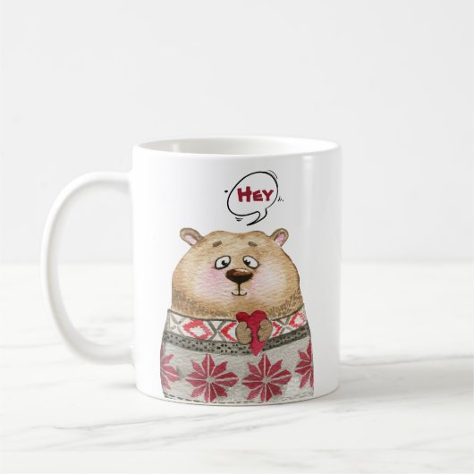 Schattig bosbeer dier Kerstmis Koffiemok (Links)