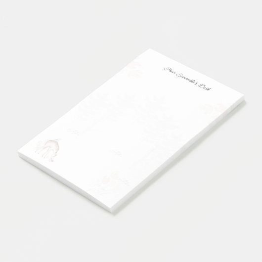 Schattig bosdier moderne kantoormanager post-it® notes (Schuin)