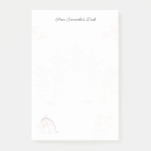 Schattig bosdier moderne kantoormanager post-it® notes (Voorkant)