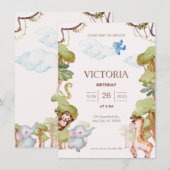 Schattig bosdier Verjaardag Kaart (Voorkant / Achterkant)