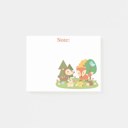 Schattig bosdier voor kinderen post-it® notes (Voorkant)