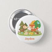 Schattig bosdier voor kinderen ronde button 5,7 cm (Voorkant /achterkant)