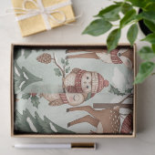 Schattig bosdier winter bos patroon tissuepapier (Geschenk)