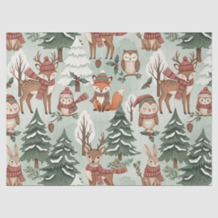 Schattig bosdier winter bos patroon tissuepapier