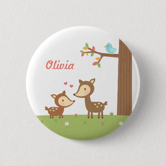 Schattig Boshert Moeder en Kind Voor Kinderen Ronde Button 5,7 Cm (Voorkant)