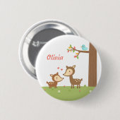 Schattig Boshert Moeder en Kind Voor Kinderen Ronde Button 5,7 Cm (Voorkant /achterkant)