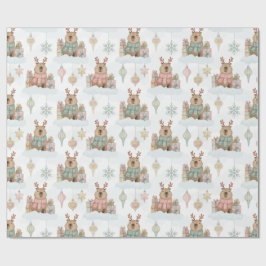 Schattig Bosrendier Capybara Kerstfeest  Cadeaupapier