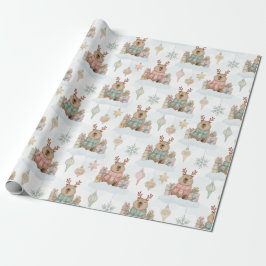 Schattig Bosrendier Capybara Kerstfeest  Cadeaupapier