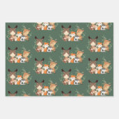 Schattig bosrijke groene bosdieren inpakpapier (Voorkant 2)