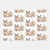 Schattig bosrijke groene bosdieren inpakpapier (Voorkant)