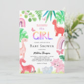 Schattig Botanisch Het is een meisje dinosaurus Ba Kaart (Staand voorkant)