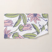 Schattig botanisch patroon Roze en groen Bad Handdoek (Handdoek)