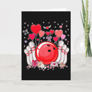 Schattig Bowling Ll Valentijnshart Liefhebber Spel Kaart