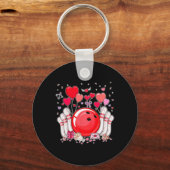 Schattig Bowling Ll Valentijnshart Liefhebber Spel Sleutelhanger (Voorkant)