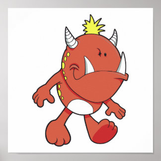 schattig brandweermonster poster