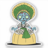 Schattig Braziliaans Zombie Meisje Sticker (Voorkant)