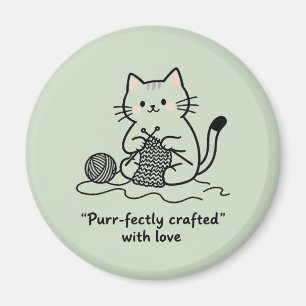 Schattig Breiend Kitty Lichtgroen Grafisch Ontwerp Magneet