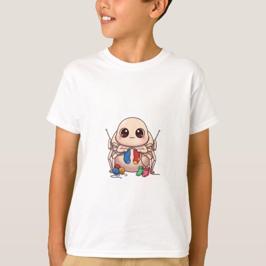 Schattig Breiende Spin Karakter Kinderen T-shirt (Voorkant)