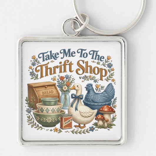 Schattig Breng Me Naar De Tweedehands Winkel Sleutelhanger (Voorkant)