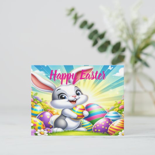 Schattig Briefkaart met Bunny (Staand voorkant)