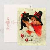  Schattig Briefkaart met kleine heks (Voorkant / Achterkant)