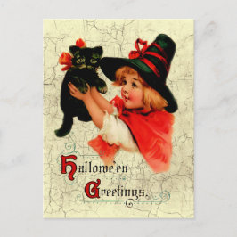 Schattig Briefkaart met kleine heks