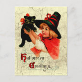  Schattig Briefkaart met kleine heks (Voorkant)