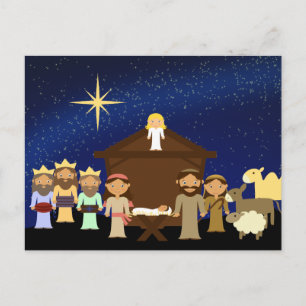 Schattig Briefkaart voor kerstmis op de nativiteit