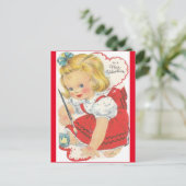 Schattig Briefkaart voor kleine meisjes die Valent (Staand voorkant)