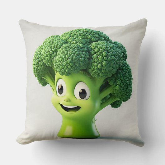 Schattig Broccoli Cartoon Personage Kussen (Voorkant)