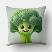 Schattig Broccoli Cartoon Personage Kussen (Achterkant)