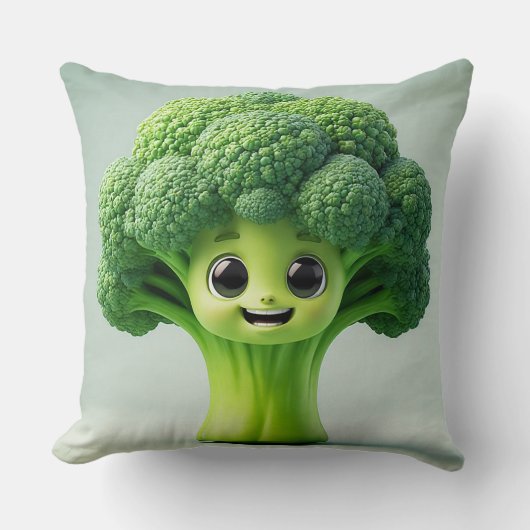 Schattig Broccoli Cartoon Personage Kussen (Voorkant)