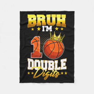 Schattig Bruh Dubbele Cijfers Basketbal 10e Fleece Deken