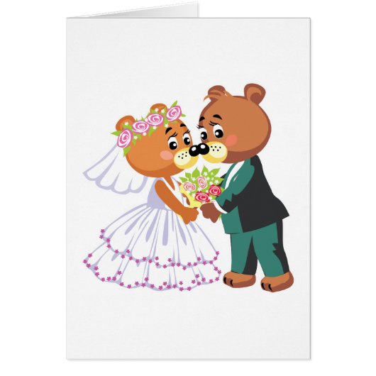schattig bruid en bruidegom teddyberen ontwerp bru (Voorkant)