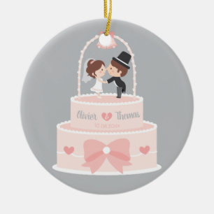Schattig Bruid En Bruidegom Topper Trouwtaart Orna Keramisch Ornament