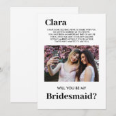 schattig bruidsmeisje foto, wil je mijn bedankkaart (Voorkant / Achterkant)