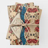 Schattig bruidspaar in de liefde inpakpapier vel (In situ)