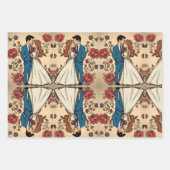 Schattig bruidspaar in de liefde inpakpapier vel (Voorkant)