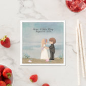 schattig bruidspaar op het strand servetten (Insitu)