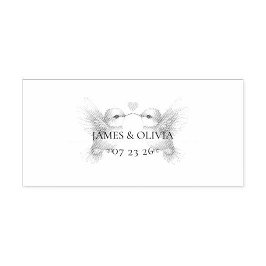 Schattig bruidspaar  zelfinktende stempel (Design)